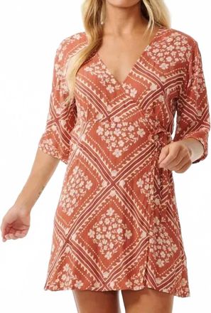 Rip Curl Womens Soleil Wrap Mini Dress In Rust