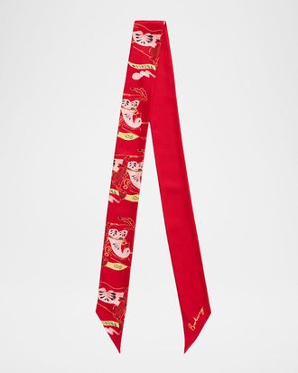 Burberry Skinny Watercolor EKD Silk Scarf