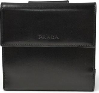 Prada Black Nero Leather Wallet (Tri-Fold) (Pre-Owned)