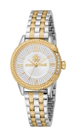 Roberto Cavalli Womens Stainless Steel Two Tone Silver & Gold Color Watch - One Size