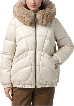 Geox Jassen, Dames, Beige, L, Leer, Backsie Jacket