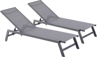 Concept Usine Juego de 2 tumbonas gris oscuro