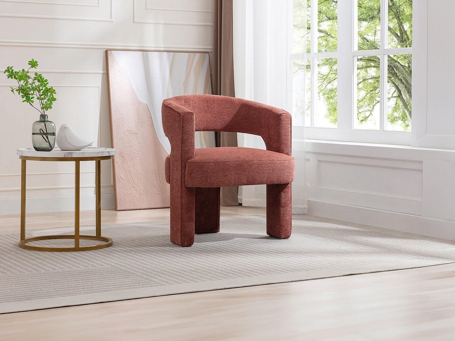 Poltrona Moderna HOME DECO FACTORY Hd7163 – Marrone, Struttura In Ferro, Imbottita