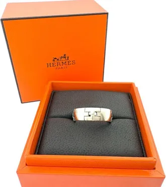 Herm&egrave;s Silver White Gold (18K) Band Ring (Pre-Owned)