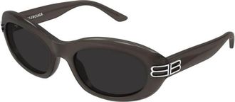 Balenciaga Ovalen Zonnebril - Dames - Zonnebrillen - Grijs - 57 MM - Nylon - Accessoires