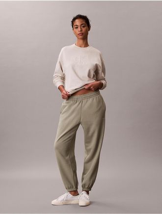 Calvin Klein Jeans Calvin Klein Womens Monogram Fleece Joggers - Green - XL