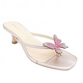 Koko + Palenki Womens Flutter Butterfly Heel In Rose Metallic