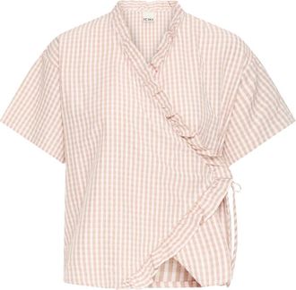 Ichi Roze Nectar Stijlvolle Top - Dames - Blouses - Roze - M - Overhemden