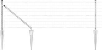 Berkfield Home Euro Fence with 7 Spike Posts 0.8x10 m Galvanised Steel in Silver