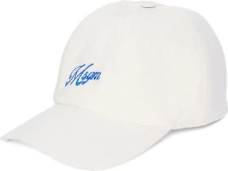 Msgm logo-embroidered cap - women - Elastane/Cotton - One Size - White