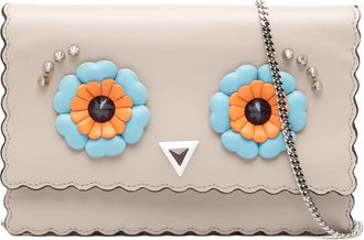 Fendi Pre-owned Fendi Leather Studded Monster Eyes Wallet on Chain Ladies 8M0346 9JQ 179 8241