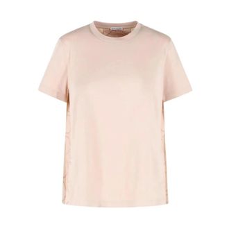 Moncler Tops, Dames, Roze, XL, Katoen, Eyelet T-shirt
