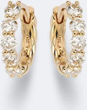 David Yurman Petite Pav&eacute; 18kt gold hoop earrings with diamonds