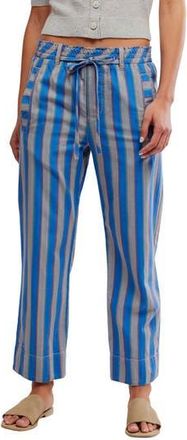 Free People Marielle Stripe Cotton Drawstring Pants in Sapphire Combo at Nordstrom Rack, Size X-Small
