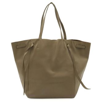 Celine Cabas Grayish Leather Shoulder Bag Tote Bag (Pre-Owned)