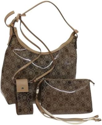 Ferragamo Pre-owned Vinyl handbags - Dames - Vintage Schoudertas - Bruin - ONE Size - Vintage