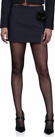 Avec Les Filles Floral Embellished Mini Skort in Navy - Black at Nordstrom, Size 14