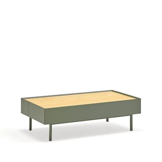 Teulat Mesa de centro con 2 cajones verde