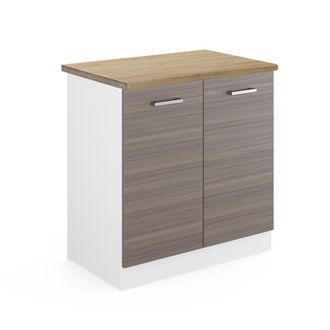 Vicco Armario Bajo Para Fregadero R-line, Gris, 80 Cm, Et Roble