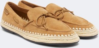 Tory Burch The Raffia Boaty suede espadrilles
