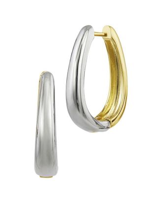 Savvy Cie Jewels Two-Tone Plated Hoop Earrings