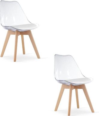 OEM Silla Mark - Transparente / Patas Naturales X 2