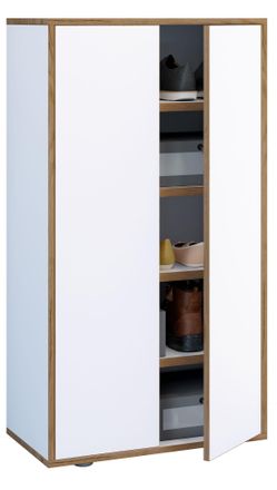VCM Gabinete De Zapato De Madera Vcm Dimensiones: An. 60 X Al. 110 X P. 33 Cm Gabinete Todo Uso 5 Compartimentos 2 Puertas Rotativas - Salia Ancho 60 Cm (