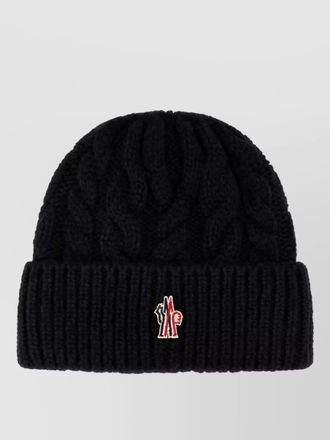 Moncler chunky cable-knit wool-blend beanie