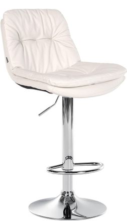 Clp Clp - Taburete De Bar Laurel En Polipiel Blanco Metal Cromado