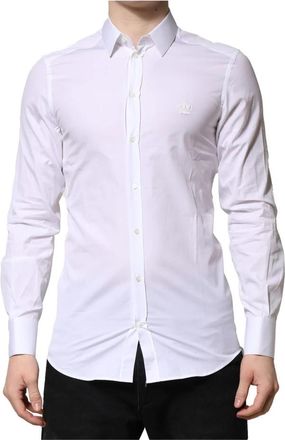 Dolce & Gabbana Wit Goud Lange Mouwen Formeel Overhemd - Heren - Zakelijke Overhemden - Wit - S - Katoen - Overhemden