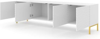 AKL FURNITURE Mueble para TV efecto madera Blanco