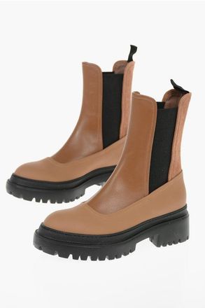 L'autre Chose Leather Chelsea Ankle Boots with Suede Detail size 36