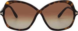 Tom Ford Rosemin Gradient Brown Butterfly Ladies Sunglasses FT1013 52F 64