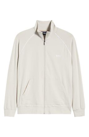 BOSS Mix Match Zip Jacket in Open Grey at Nordstrom, Size Xx-Large