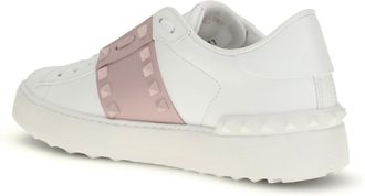 Valentino Garavani Womens Sneakers Open Rockstud White-Water Rose Rose-White Upper: Calf Leather Trainers White/water Rose/white