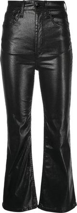 Rag & Bone Womens Casey High Rise Ankle Flare Jeans In Coated Black
