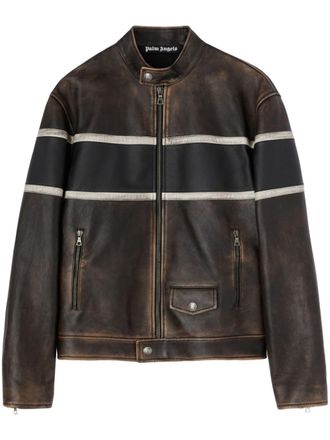 Palm Angels Crystal Pin-Up bikerjack - Bruin