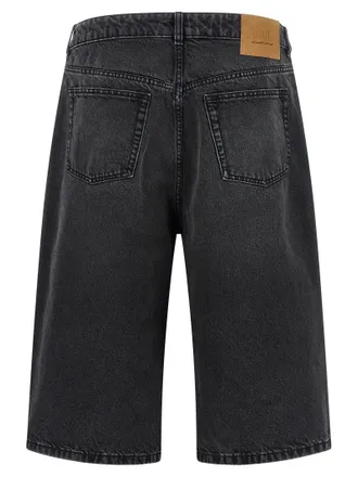 Ami Garment-Dyed Cotton Bermuda Shorts - Black