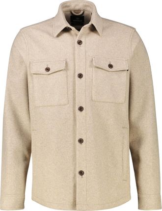 Lerros Langarmhemd LERROS &Uuml;bergr&ouml;ssen-Hemdjacke in Wolloptik, Herren, Gr. 4XL, extraweit, weiss (foam wei&szlig;), 100% Polyester, Hemden Langarmhemd