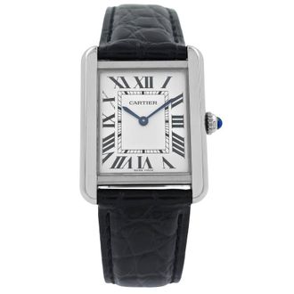 Cartier Pre-owned Cartier Tank Solo Silvered Light Opaline Dial Ladies Watch WSTA0030