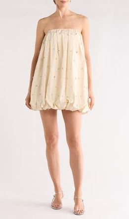 A.L.C. Holly Embellished Strapless Bubble Hem Minidress in Cream at Nordstrom Rack, Size 12