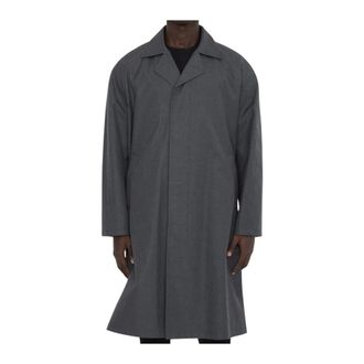 Dior Jassen, Heren, Grijs, M, Katoen, Klassieke Overcoat met Knopen