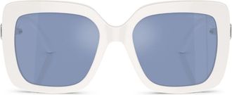 Swarovski crystal-embellished square-frame sunglasses - women - Acetate/Crystal - 55 - White