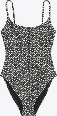 Tory Burch Womens T Monogram Gemini Link Swimsuit, size XS