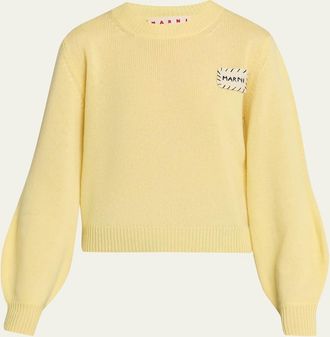 Marni Logo Patch Cashmere Crewneck Sweater