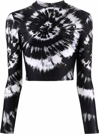 Philipp Plein tie-dye cropped top - Black