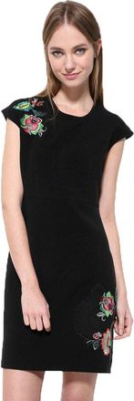 Desigual Womens Black Floral Embroidery Brendan Dress 42 UK 14