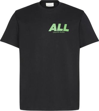 Calvin Klein logo-print T-shirt - men - Cotton - M - Black