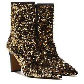 Franco Sarto Womens Franco Sarto Avana 2 Boots Gold Pointed Toe Dress Bootie JOBB790