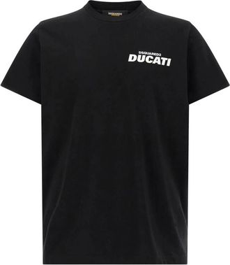 Dsquared2 Tops, Heren, Zwart, S, Katoen, Loose Fit T-shirt
